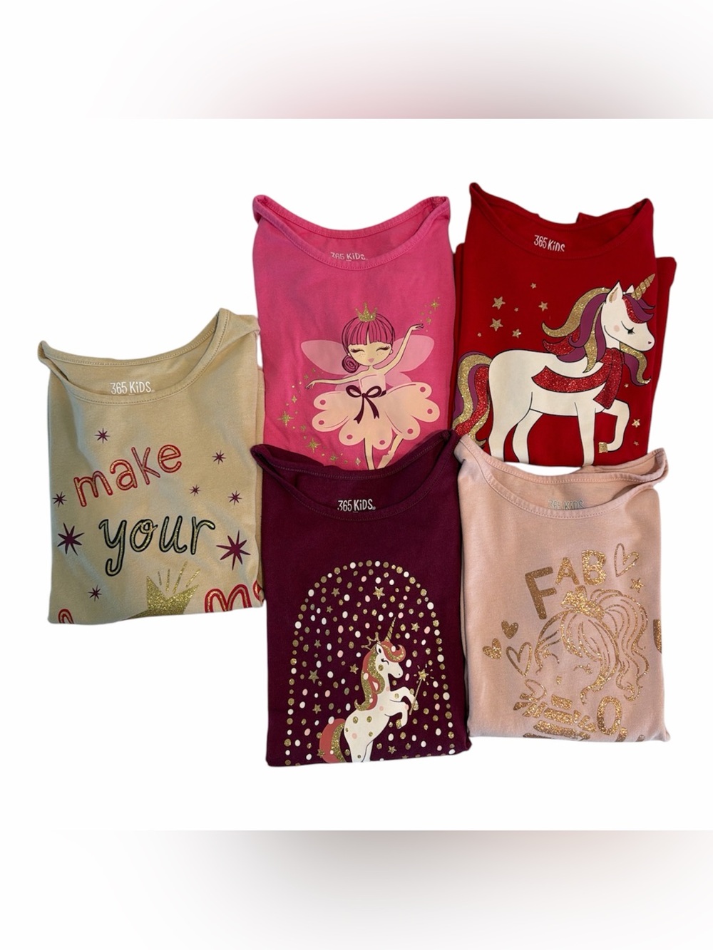 365 KIDS by GARANIMALS Girls Kids Tees Lot of 5 size 7